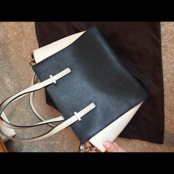 Black and cream Kate Spade medium satchel - Picture 7 of 7